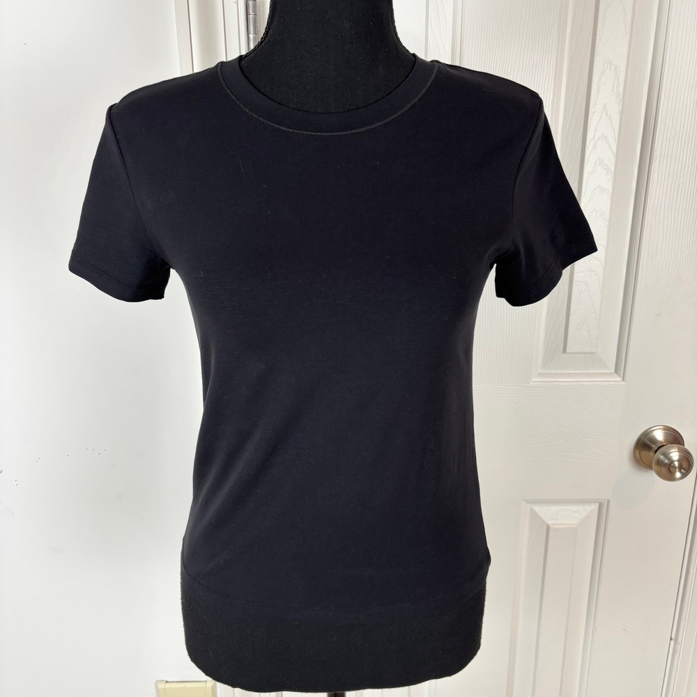 Florence by Mills Softie Cotton Black Short Sleeve T-Shirt RFM070 BLK‎ Large NWT